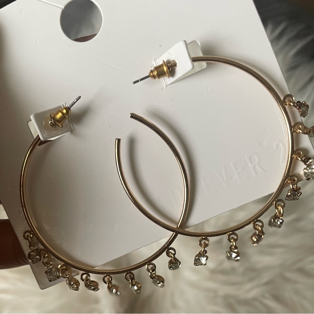 F21 Faux Gem Hoops!